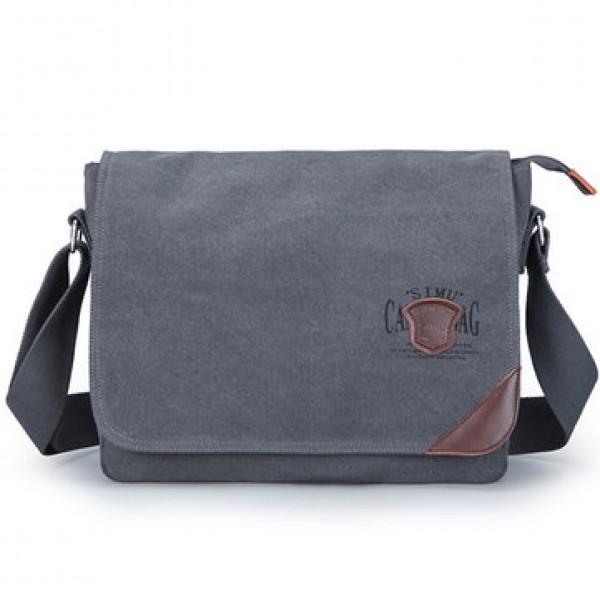 Men Canvas Large Capacity Retro Elegant Shoulder Crossbody Bag