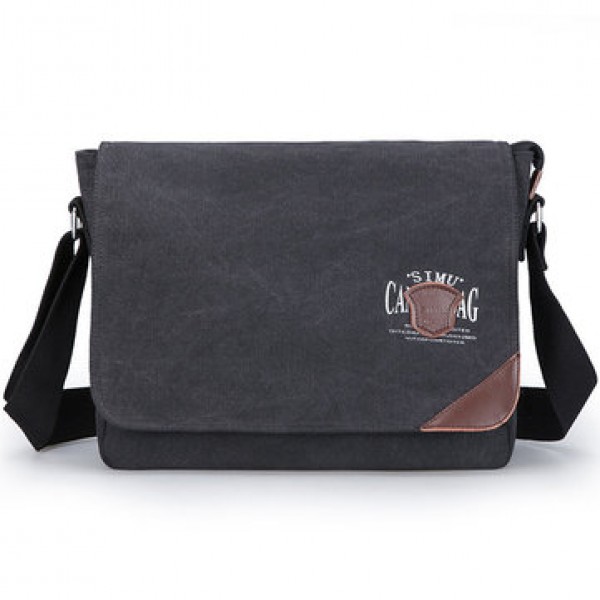 Men Canvas Large Capacity Retro Elegant Shoulder Crossbody Bag