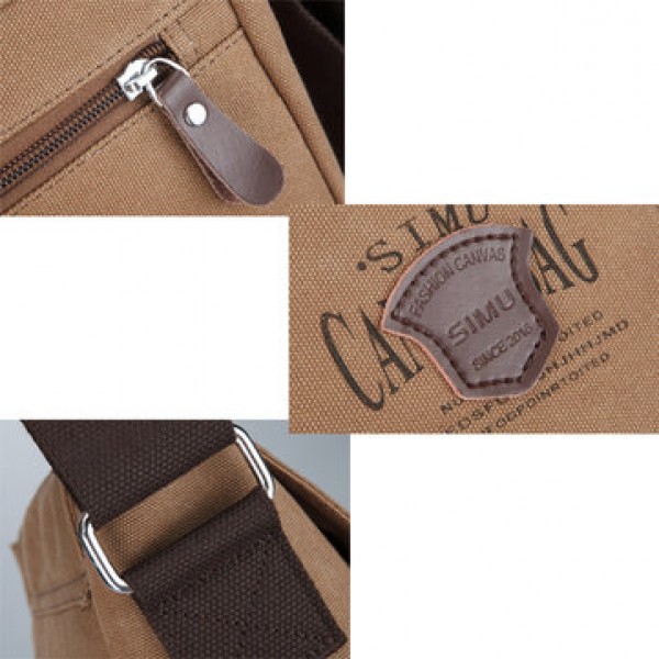 Men Canvas Large Capacity Retro Elegant Shoulder Crossbody Bag