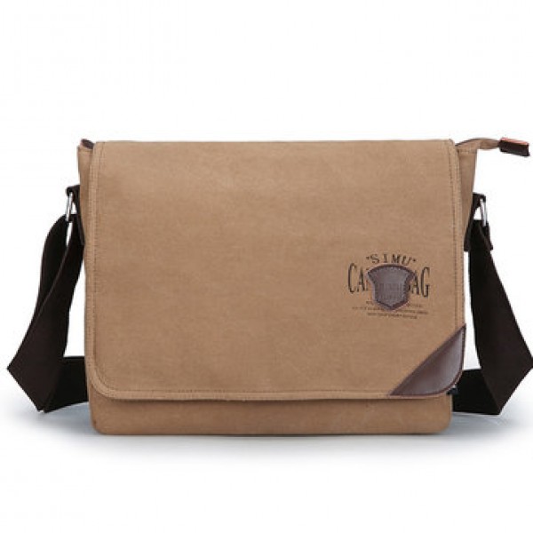 Men Canvas Large Capacity Retro Elegant Shoulder C...