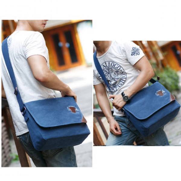 Men Canvas Large Capacity Retro Elegant Shoulder Crossbody Bag
