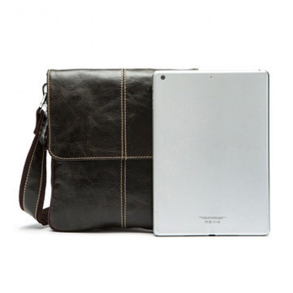 Genuine Leather Men Bag Fashion Zipper Messenger Bag Business Shoulder Bag