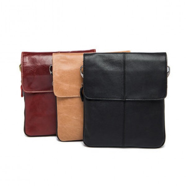 Genuine Leather Men Bag Fashion Zipper Messenger Bag Business Shoulder Bag