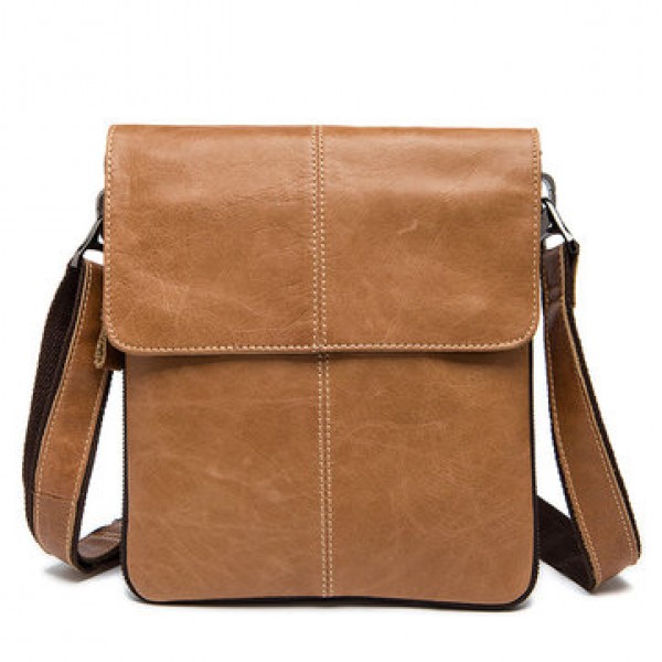 Genuine Leather Men Bag Fashion Zipper Messenger Bag Business Shoulder Bag