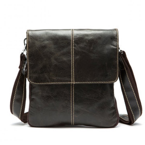 Genuine Leather Men Bag Fashion Zipper Messenger Bag Business Shoulder Bag
