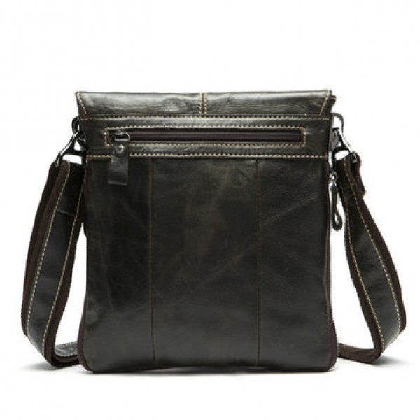 Genuine Leather Men Bag Fashion Zipper Messenger Bag Business Shoulder Bag
