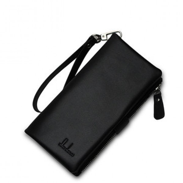 ZUOERDANNI Men Genuine Leather Multifunction Zipper Long Big Capacity Business Wallet