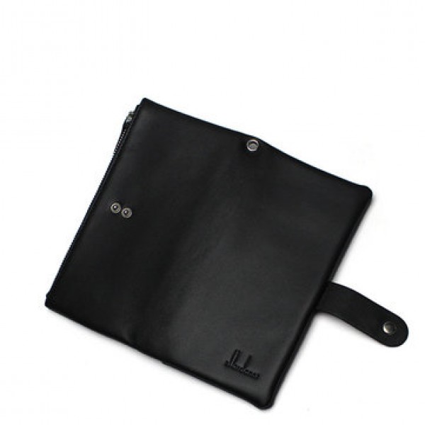 ZUOERDANNI Men Genuine Leather Multifunction Zipper Long Big Capacity Business Wallet