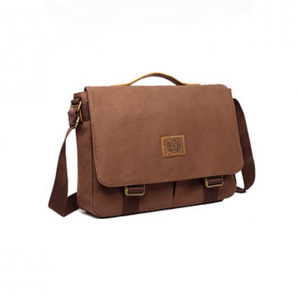 15 inches Laptop Bag Men Canvas Minimalist Crossbody Bag Handbag Leisure Business Shoulder bag