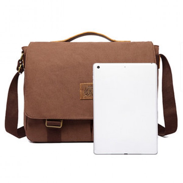 15 inches Laptop Bag Men Canvas Minimalist Crossbody Bag Handbag Leisure Business Shoulder bag