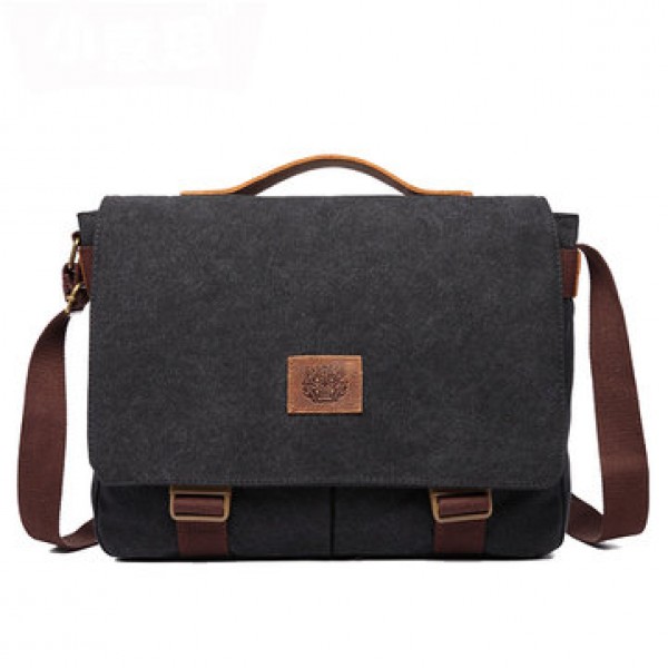 15 inches Laptop Bag Men Canvas Minimalist Crossbody Bag Handbag Leisure Business Shoulder bag