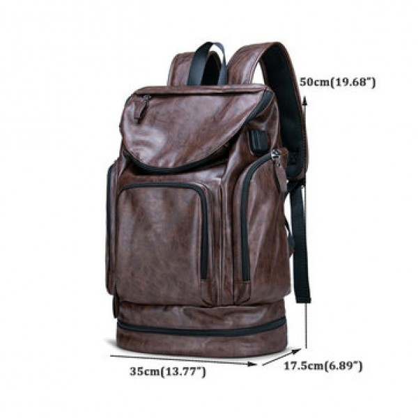 Men Leisure Travel Multifunctional Multi-Carry Multi-Position Backpack With Charging Port
