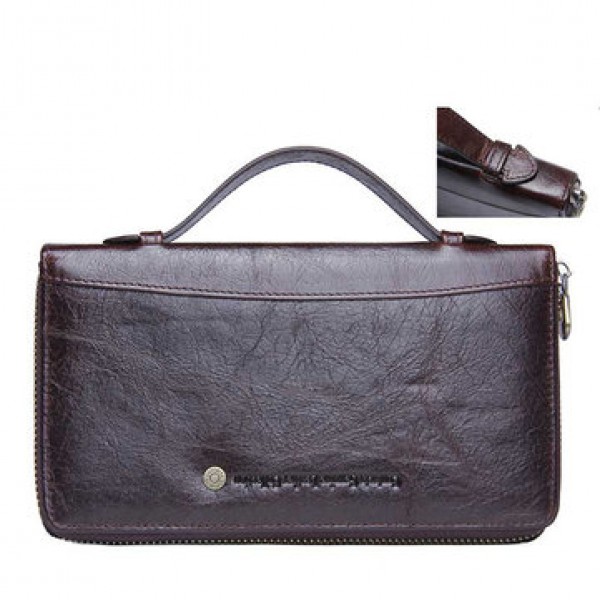 Men Multifunction Purse Pen Holder Phone Holder Zipper Pocket Large Capacity Business Wallet
