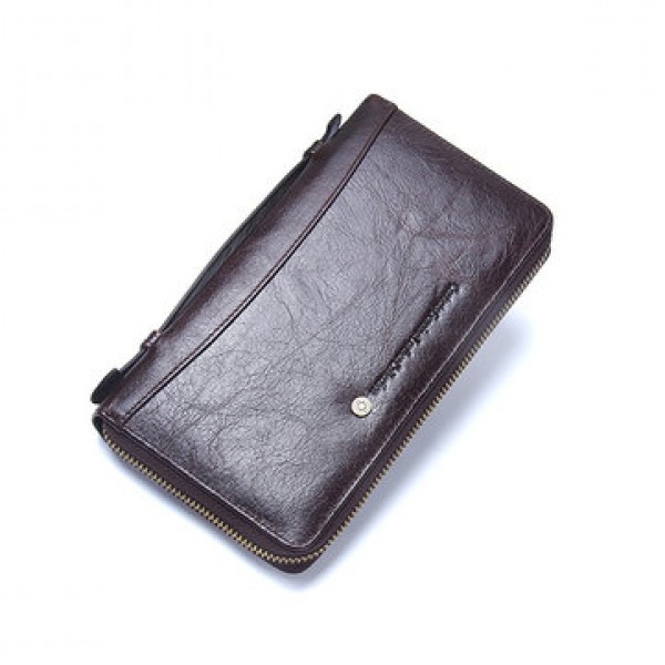 Men Multifunction Purse Pen Holder Phone Holder Zipper Pocket Large Capacity Business Wallet