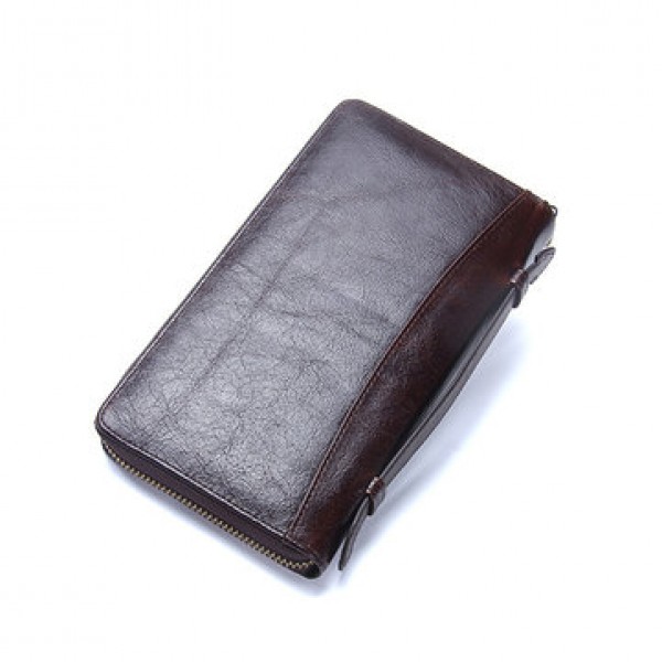 Men Multifunction Purse Pen Holder Phone Holder Zipper Pocket Large Capacity Business Wallet