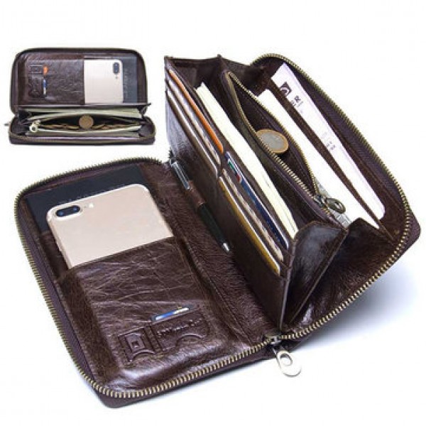 Men Multifunction Purse Pen Holder Phone Holder Zi...