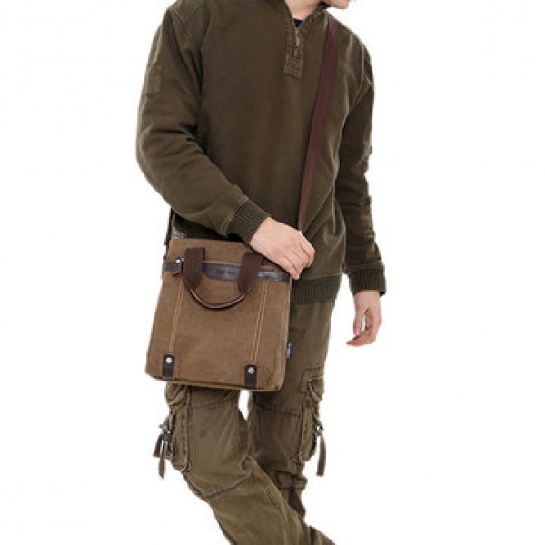 Canvas Waterproof Vintage Crossbody Bag Shoulder Bag Leisure Business Handbag For Men