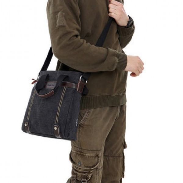 Canvas Waterproof Vintage Crossbody Bag Shoulder Bag Leisure Business Handbag For Men