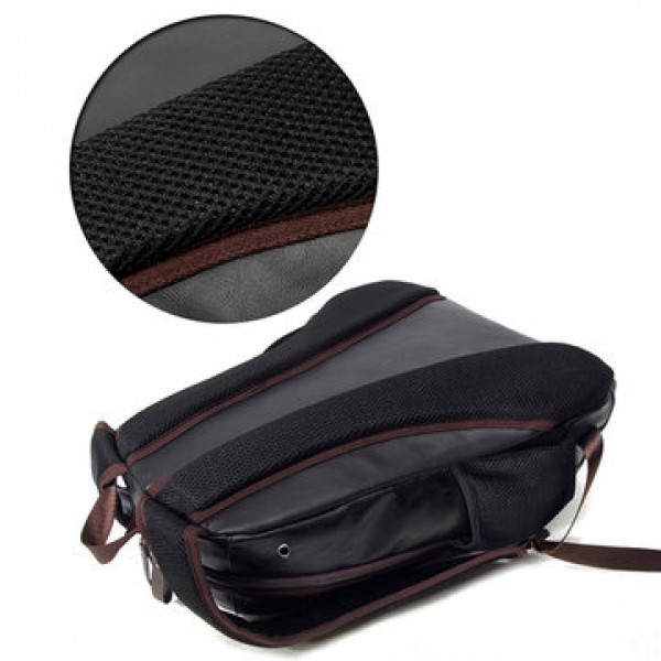 Men Faux Leather Outdoor Fashion Large Capacity Backpack Laptop Bag