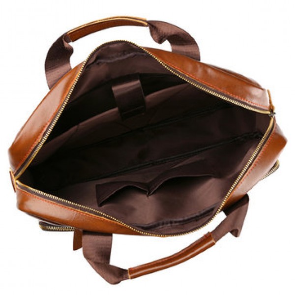 Men Genuine Leather Vintage Handbag Computer Bag Shoulder Bag