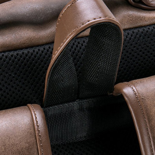 Faux Leather Large Capacity Laptop Bag Backpack For Men
