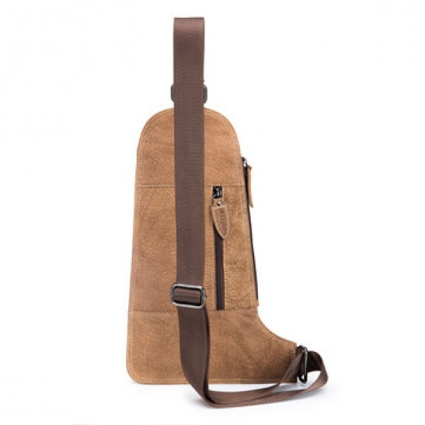 Ekphero Men Vintage Genuine Leather Business Crossbody Bag Chest Bag