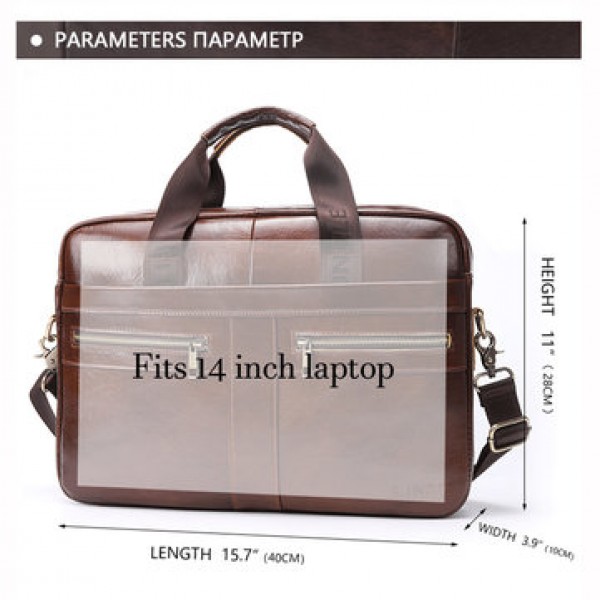 Men Large Capacity Genuine Leather Messenger Bag Handbag Crossbody Bag