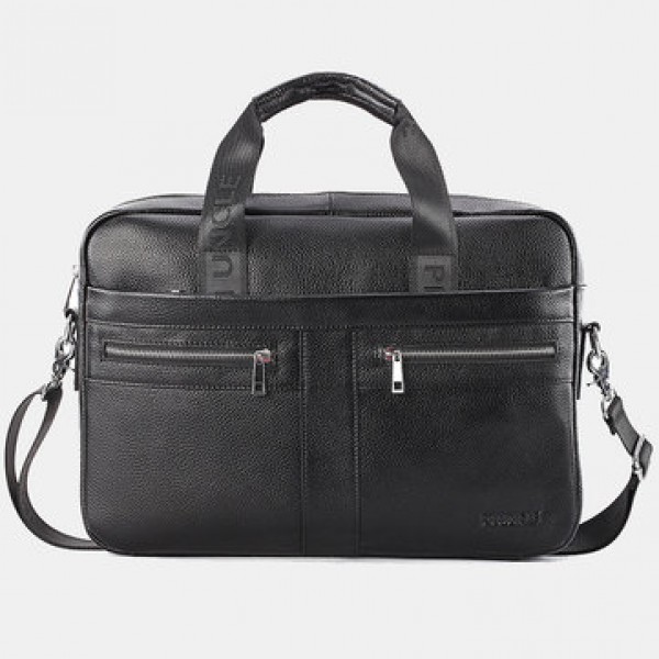 Men Large Capacity Genuine Leather Messenger Bag Handbag Crossbody Bag