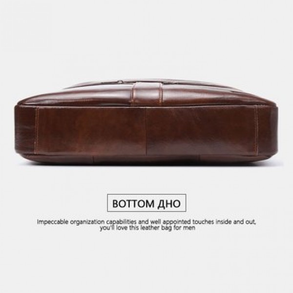 Men Large Capacity Genuine Leather Messenger Bag Handbag Crossbody Bag