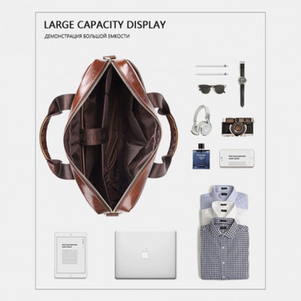 Men Large Capacity Genuine Leather Messenger Bag Handbag Crossbody Bag