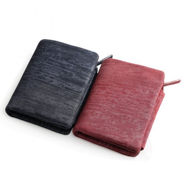 Genuine Leather Frequency Line Wallet Card Bag Coin Purse with SIM Card Holder for Men and Women