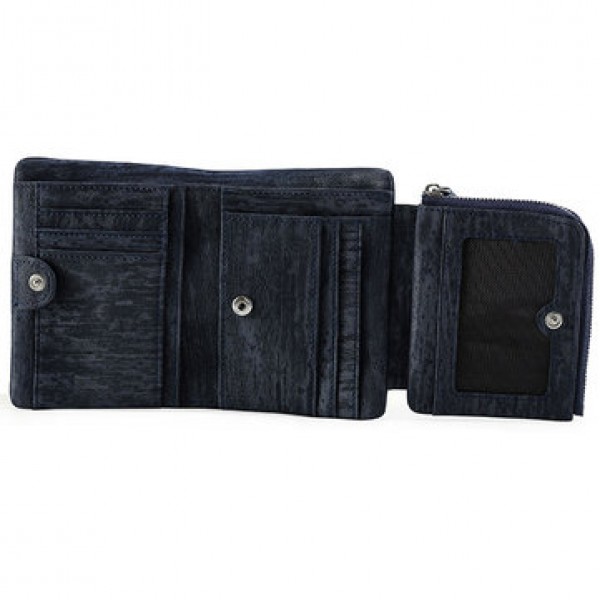 Genuine Leather Frequency Line Wallet Card Bag Coin Purse with SIM Card Holder for Men and Women