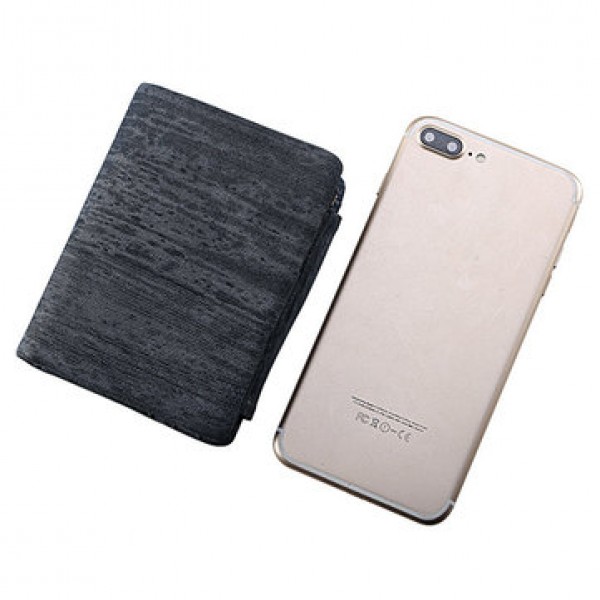 Genuine Leather Frequency Line Wallet Card Bag Coin Purse with SIM Card Holder for Men and Women