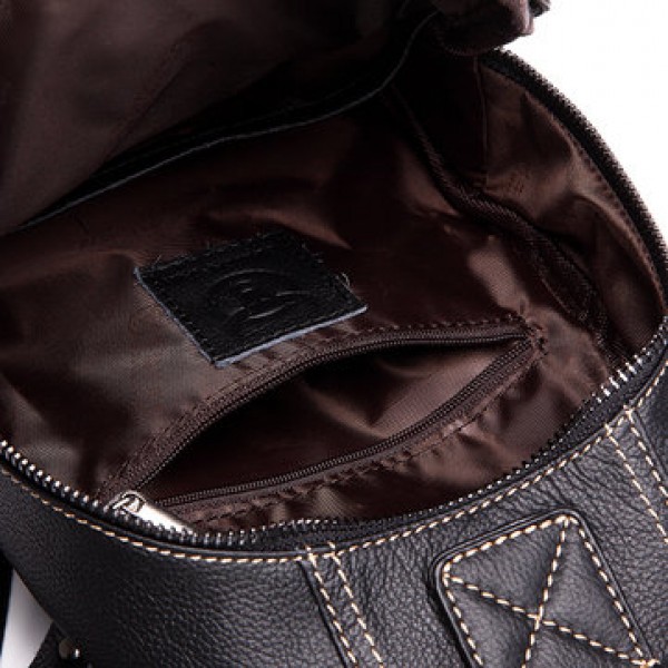 Casual Men Genuine Leather Crossbody Outdoor Sport Chest Bag
