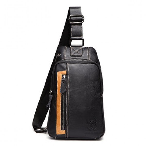 Casual Men Genuine Leather Crossbody Outdoor Sport Chest Bag