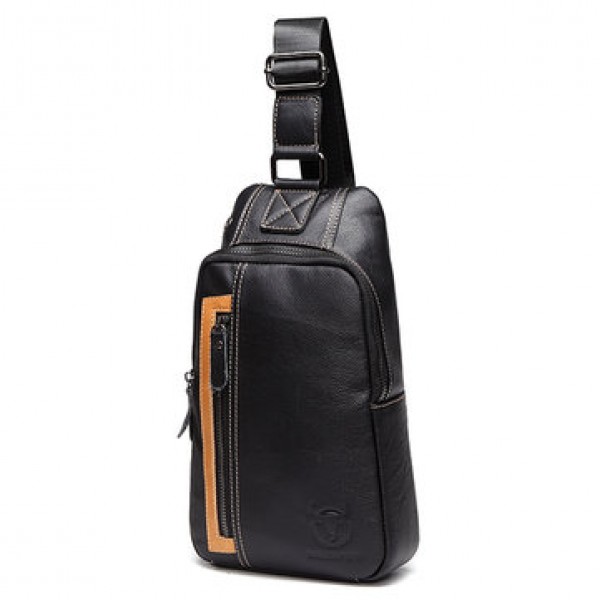 Casual Men Genuine Leather Crossbody Outdoor Sport Chest Bag