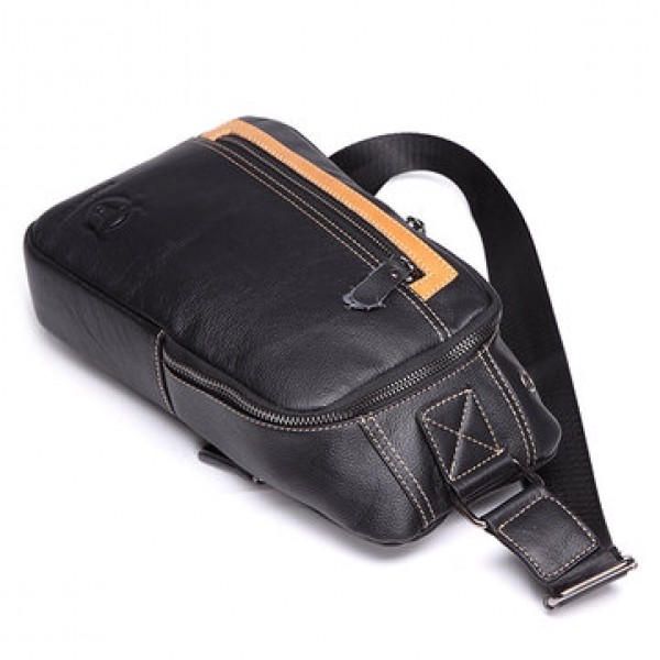 Casual Men Genuine Leather Crossbody Outdoor Sport Chest Bag