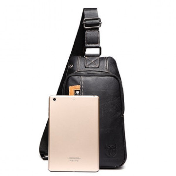Casual Men Genuine Leather Crossbody Outdoor Sport Chest Bag