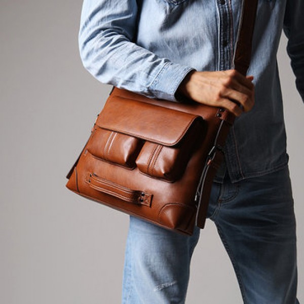 Ekphero Men Casual Briefcase Handbag Multifunction Shoulder Bag Backpack