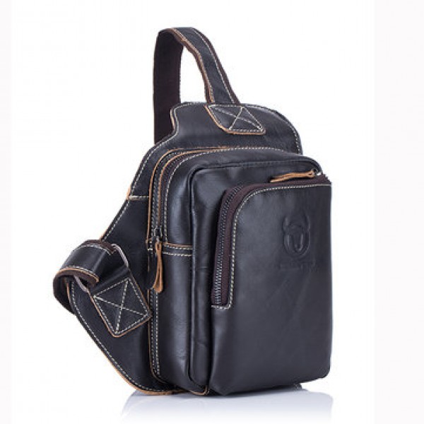 Bullcaptain&reg; Men Genuine Leather Sling Bag...