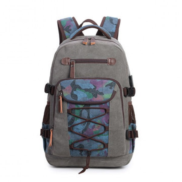 Canvas Travel Bag Designer Large Capacity Casual Backpack with USB Charging Port