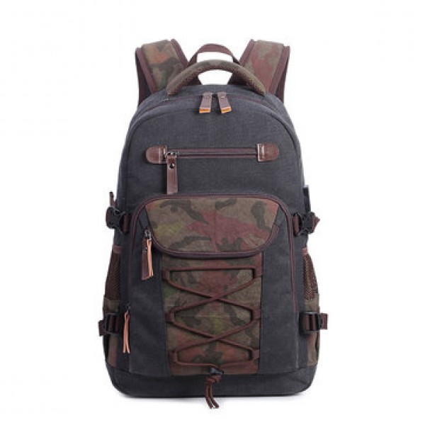 Canvas Travel Bag Designer Large Capacity Casual Backpack with USB Charging Port