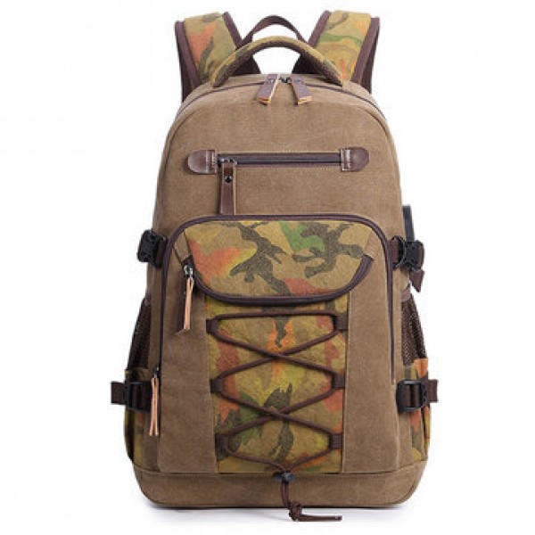 Canvas Travel Bag Designer Large Capacity Casual Backpack with USB Charging Port