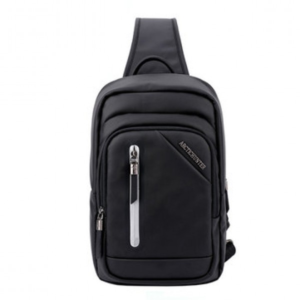 Men Chest Pack Shoulder Bag Business Leisure Crossbody Bags with External USB Charging Port