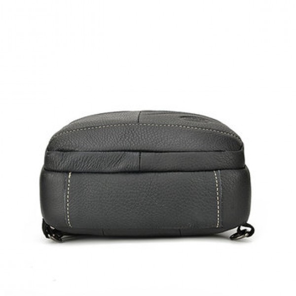 Cowhide Men Cross Body Sling Chest Bags Large Capacity Daypack