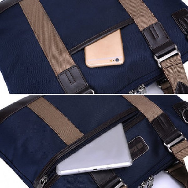 Ekphero Men Vintage Waterproof Business Casual Laptop Bag Handbag Briefcase Crossbody Bag