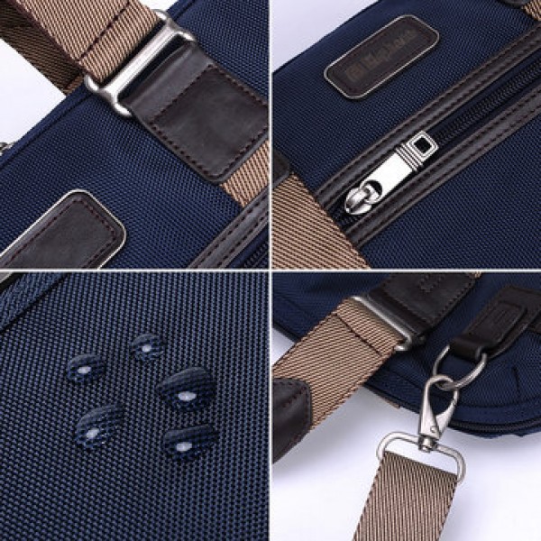 Ekphero Men Vintage Waterproof Business Casual Laptop Bag Handbag Briefcase Crossbody Bag