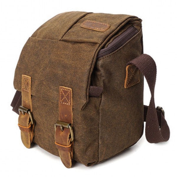Canvas With Leather Water Resistant Casual Travel Camera Bag Crossboby Bag For Men