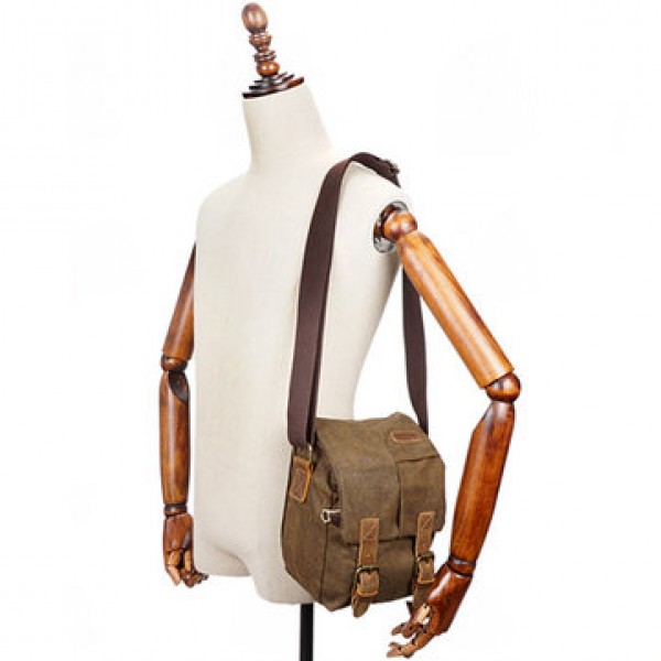 Canvas With Leather Water Resistant Casual Travel Camera Bag Crossboby Bag For Men