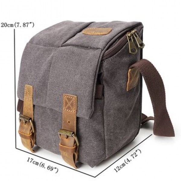 Canvas With Leather Water Resistant Casual Travel Camera Bag Crossboby Bag For Men